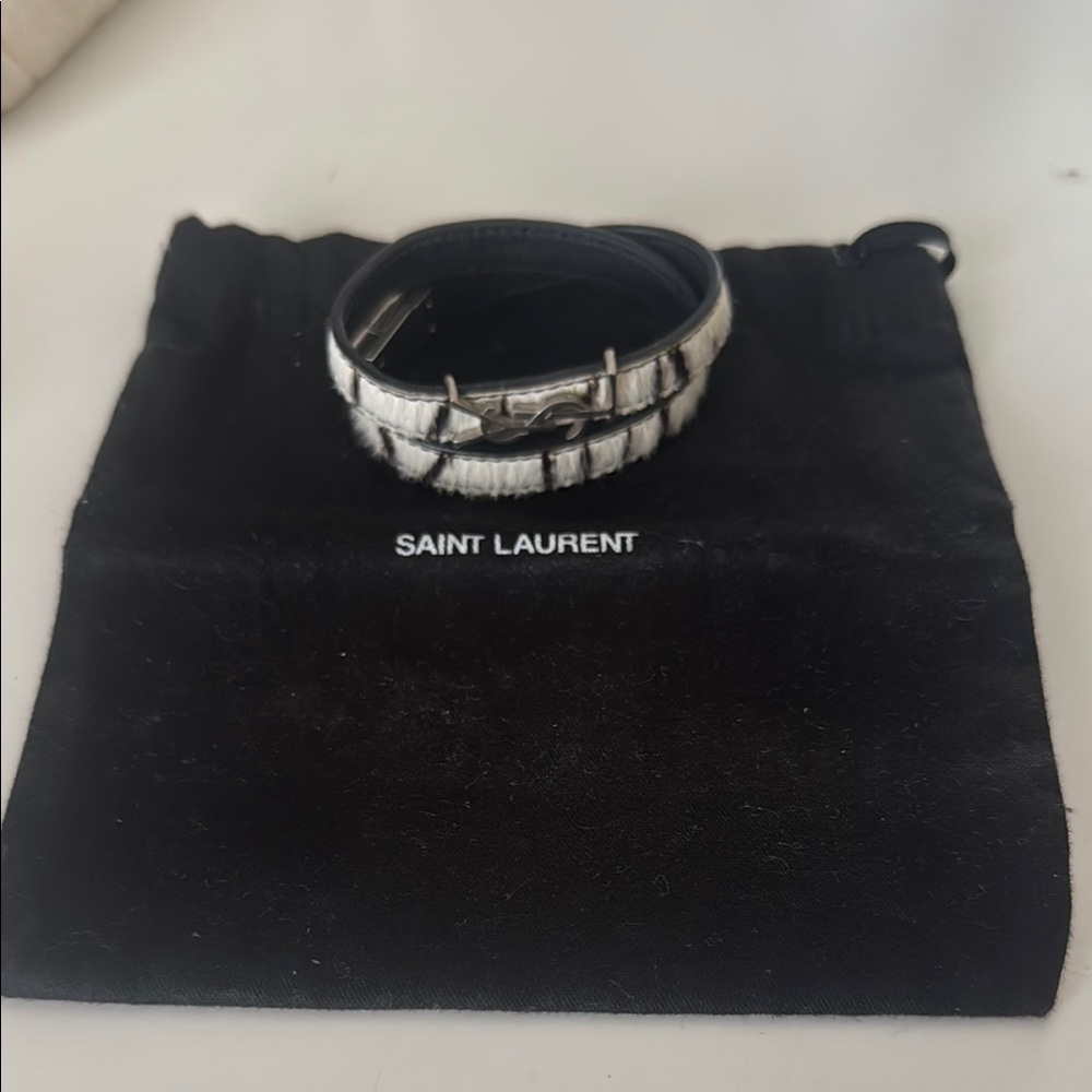 Saint Laurent Black and White Bracelet